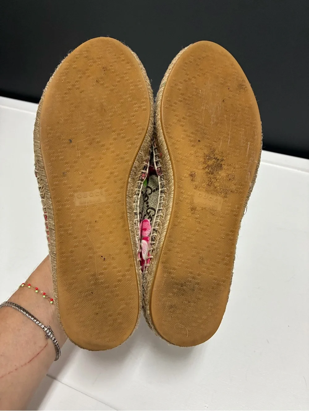 Gucci Pink Floral GG Canvas Espadrilles